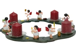 Figurenland Uhlig GmbH Adventsleuchter*Adventskranz mit 8 Weihnachtsengel , 35 cm von