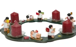 Figurenland Uhlig GmbH Adventsleuchter*Adventskranz mit 8 Weihnachtsengel , 35 cm von