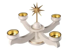 Albin Preißler Adventsleuchter*Adventsleuchter für Teelichte mit Weihnachtsstern, weiß von