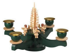 Albin Preißler Adventsleuchter*Adventsleuchter, grün mit 4 naturfarbenen Engeln von