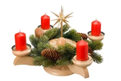Albin Preißler Bestseller | Adventsleuchter*Adventsleuchter in mit Tannenkranz und Weihnachtsstern von