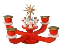 Albin Preißler Neuheiten | Adventsleuchter*Adventsleuchter mit 4 stehenden Engeln, rot von
