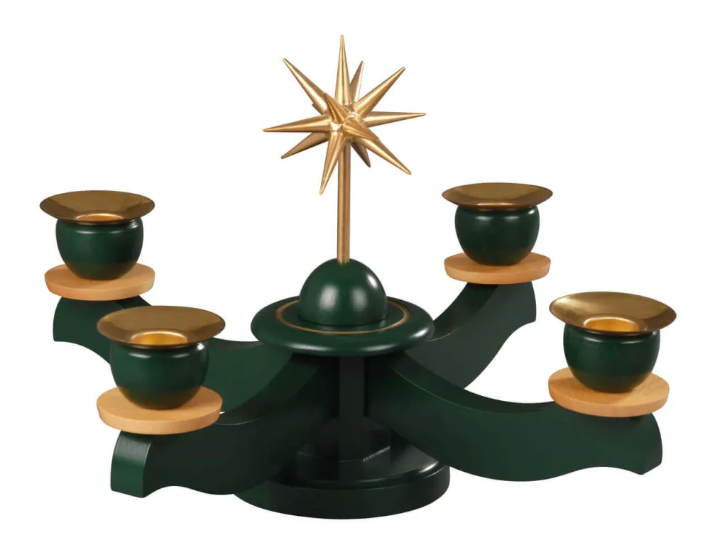 Albin Preißler Adventsleuchter*Adventsleuchter mit Weihnachtsstern, grün von