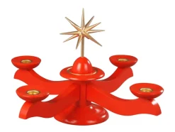 Albin Preißler Neuheiten*Adventsleuchter mit Weihnachtsstern, rot von