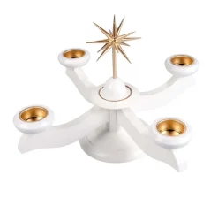 Albin Preißler Adventsleuchter*Adventsleuchter mit Weihnachtsstern, weiß, für Teelichter von