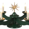 Albin Preißler Adventsleuchter*Adventsleuchter mit Weihnachtsstern, grün, elektrisch beleuchtet von