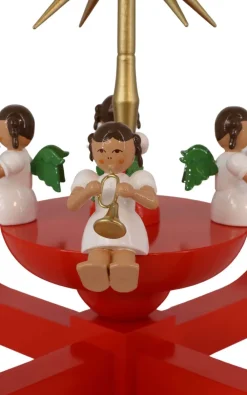 Richard Glässer GmbH Neuheiten | Adventsleuchter*Adventsleuchter mit Weihnachtsengel, rot von Richard Glässer