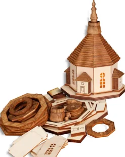 Seiffener Volkskunst eG Neuheiten | Lichterhaus*Bastelset Seiffener Kirche mit LED-Beleuchtung von