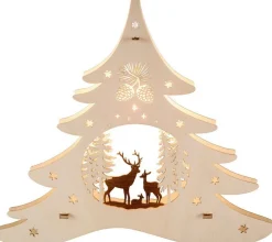 Weigla Holzkunst Fensterdeko Weihnachten*Beleuchtetes Fensterbild Tannenbaum Waldmotiv von Weigla