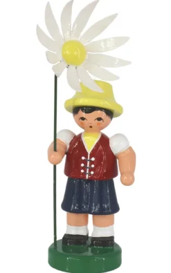 Figurenland Uhlig GmbH Blumenmädchen*Blumenjunge Andre mit weißer Blume, 10 cm von Figurenland Uhlig