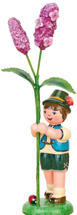 Hubrig Volkskunst Blumenmädchen*Blumenjunge mit Flieder von