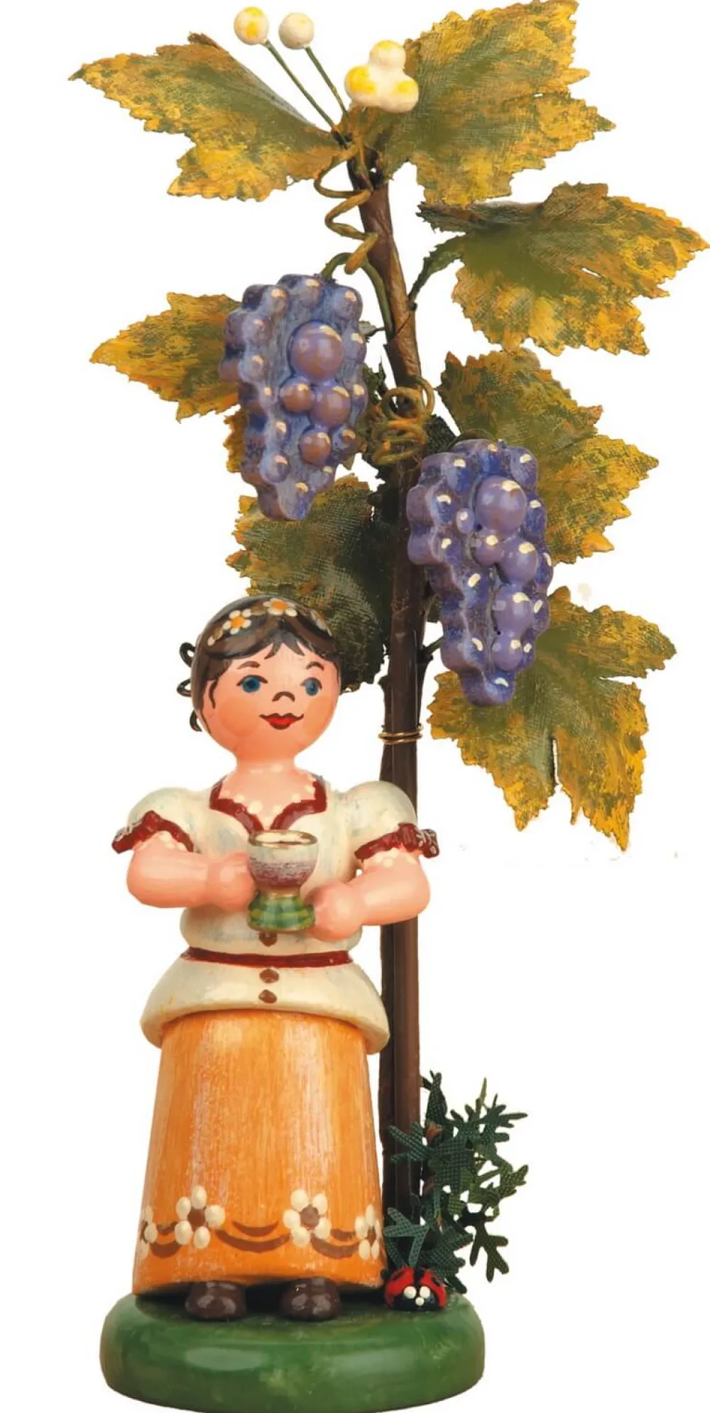 Hubrig Volkskunst Blumenmädchen*Blumenkind Herbstkind Wein, 13 cm von