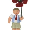 Figurenland Uhlig GmbH Blumenmädchen*Blumenkind Junge Dominik mit roter Blume, 9 cm von Figurenland Uhlig