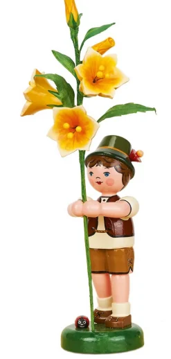 Hubrig Volkskunst Blumenmädchen*Blumenkind Junge mit Lilie, , 24 cm von