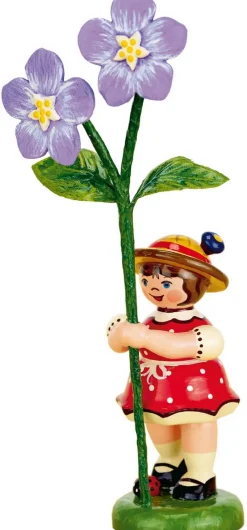 Hubrig Volkskunst Blumenmädchen*Blumenkind Mädchen mit Flachs von