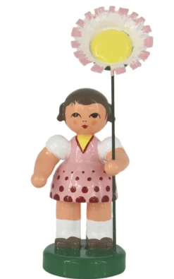 Figurenland Uhlig GmbH Blumenmädchen*Blumenmädchen Janett mit Blume weiß - gelb, 9 cm von Figurenland Uhlig