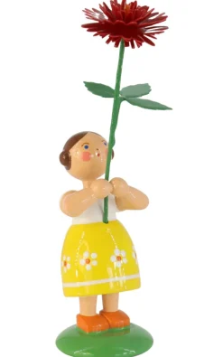 Legler Holz- und Drechslerwaren HODREWA Blumenmädchen*Blumenmädchen mit roter Dahlie, 12 cm von HODREWA Legler