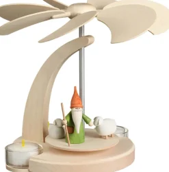 Seiffener Volkskunst eG Weihnachtspyramiden*Bogenpyramide mit Schäferwichtel, 18 cm von