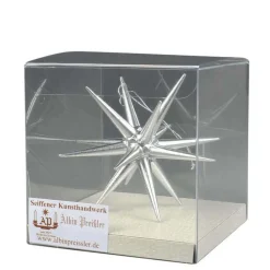 Albin Preißler Christbaumschmuck*Christbaumschmuck aus Holz, Weihnachtsstern silber, 10 cm von