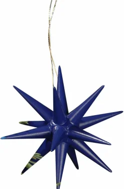 Albin Preißler Christbaumschmuck*Christbaumschmuck aus Holz, Weihnachtssterne dunkelblau, 6-teilig von