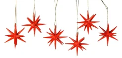 Albin Preißler Neuheiten | Christbaumschmuck*Christbaumschmuck aus Holz, Weihnachtssterne rot, 6-teilig von