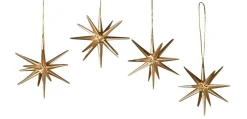 Albin Preißler Neuheiten | Christbaumschmuck*Christbaumschmuck aus Holz, Weihnachtssterne gold, 4-teilig von