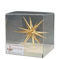 Albin Preißler Christbaumschmuck*Christbaumschmuck aus Holz, Weihnachtsstern gold, 10 cm von