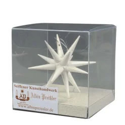 Albin Preißler Christbaumschmuck*Christbaumschmuck aus Holz, Weihnachtsstern weiß, 7 cm von
