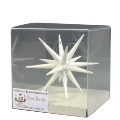 Albin Preißler Christbaumschmuck*Christbaumschmuck aus Holz, Weihnachtsstern weiß, 10 cm von