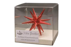 Albin Preißler Christbaumschmuck*Christbaumschmuck aus Holz, Weihnachtsstern rot-metallic, 7 cm von