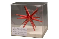 Albin Preißler Christbaumschmuck*Christbaumschmuck aus Holz, Weihnachtsstern rot-metallic, 10 cm von