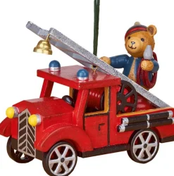 Hubrig Volkskunst Christbaumschmuck*Christbaumschmuck Feuerwehr mit Teddy von