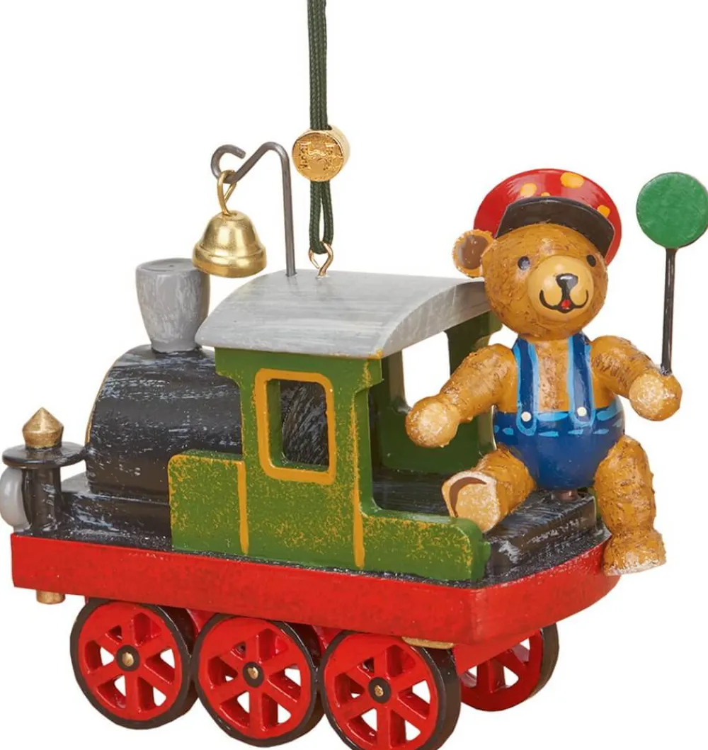 Hubrig Volkskunst Christbaumschmuck*Christbaumschmuck Lok mit Teddy von