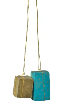 KWO Christbaumschmuck*Christbaumschmuck Pakete, gold-türkis, 3 cm von