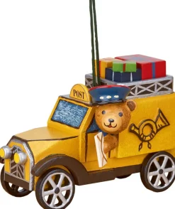 Hubrig Volkskunst Christbaumschmuck*Christbaumschmuck Postauto mit Teddy von