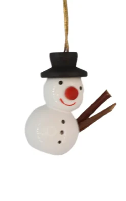 SEIFFENcom by Nestler GmbH Christbaumschmuck*Christbaumschmuck Schneemann mit schwarzem Hut, 3 cm von SEIFFEN.COM