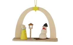 Theo Lorenz Christbaumschmuck*Christbaumschmuck Schneemann mit Vogelhaus von