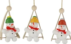 Zenker Christbaumschmuck*Christbaumschmuck Schneemann in der Schaukel, 3 Stück von Ralf