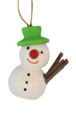 SEIFFENcom by Nestler GmbH Christbaumschmuck*Christbaumschmuck Schneemann mit grünem Hut, 3 cm von SEIFFEN.COM