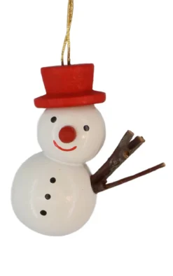 SEIFFENcom by Nestler GmbH Christbaumschmuck*Christbaumschmuck Schneemann mit rotem Hut, 3 cm von SEIFFEN.COM