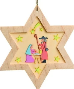 Richard Glässer GmbH Neuheiten | Christbaumschmuck*Christbaumschmuck Stern mit Diaphanbild Heilige Familie von Richard Glässer