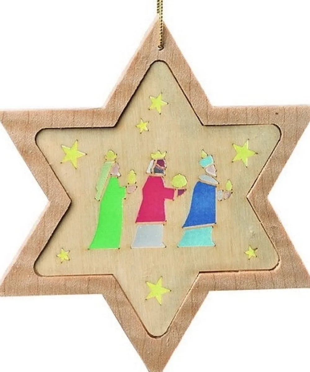Richard Glässer GmbH Neuheiten*Christbaumschmuck Stern mit Diaphanbild Heilige 3 Könige von Richard Glässer