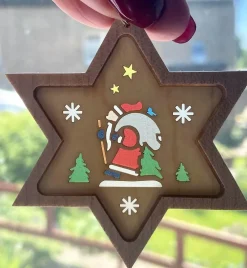 Richard Glässer GmbH Neuheiten*Christbaumschmuck Stern mit Diaphanbild Weihnachtsmann von Richard Glässer