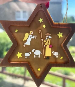 Richard Glässer GmbH Neuheiten*Christbaumschmuck Stern mit Diaphanbild Hirte von Richard Glässer