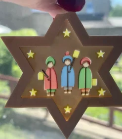 Richard Glässer GmbH Neuheiten | Auslaufartikel*Christbaumschmuck Stern mit Diaphanbild Laternenkinder von Richard Glässer