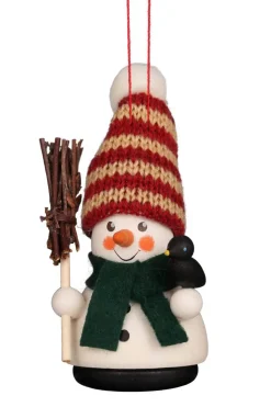 Christian Ulbricht Neuheiten | Christbaumschmuck*Christbaumschmuck Wackelmännchen Schneemann mit Besen von