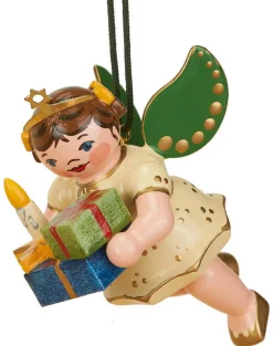 Hubrig Volkskunst Neuheiten | Christbaumschmuck*Christbaumschmuck Weihnachtsengel mit Geschenke von