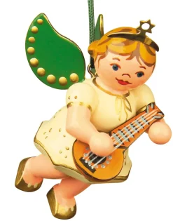 Hubrig Volkskunst Neuheiten*Christbaumschmuck Weihnachtsengel mit Mandoline, 6 cm, von