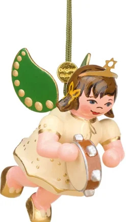 Hubrig Volkskunst Christbaumschmuck*Christbaumschmuck Weihnachtsengel mit Tamburin von