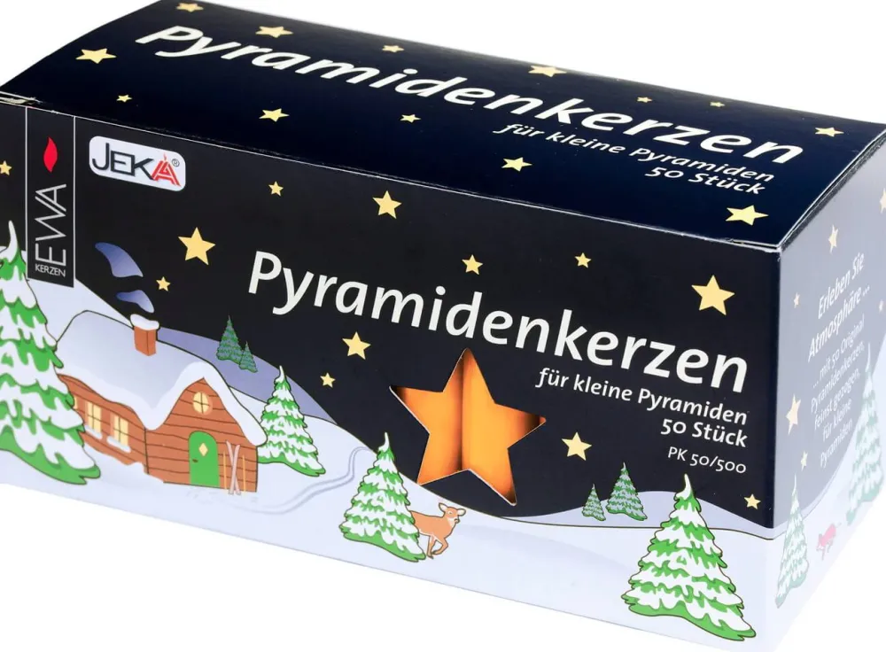 Ebersbacher Kerzenfabrik GmbH Neuheiten | Pyramidenkerzen*EWA Pyramidenkerzen 50 Stück, , Ø 14 mm x 74 mm hoch